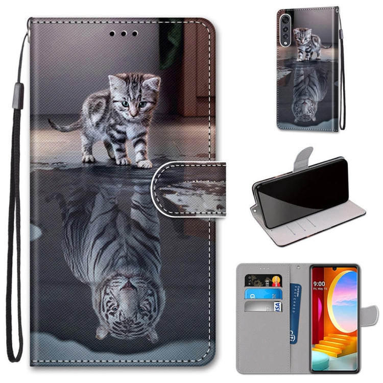 Coloured Drawing Cross Texture Horizontal Flip PU Leather Case with Holder & Card Slots & Wallet & Lanyard, For LG Velvet