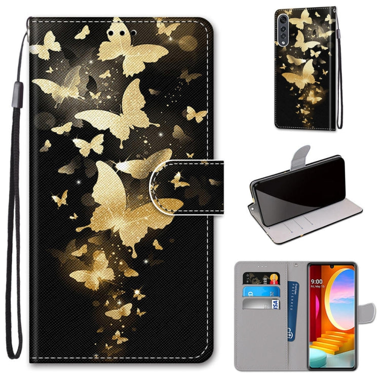 Coloured Drawing Cross Texture Horizontal Flip PU Leather Case with Holder & Card Slots & Wallet & Lanyard, For LG Velvet