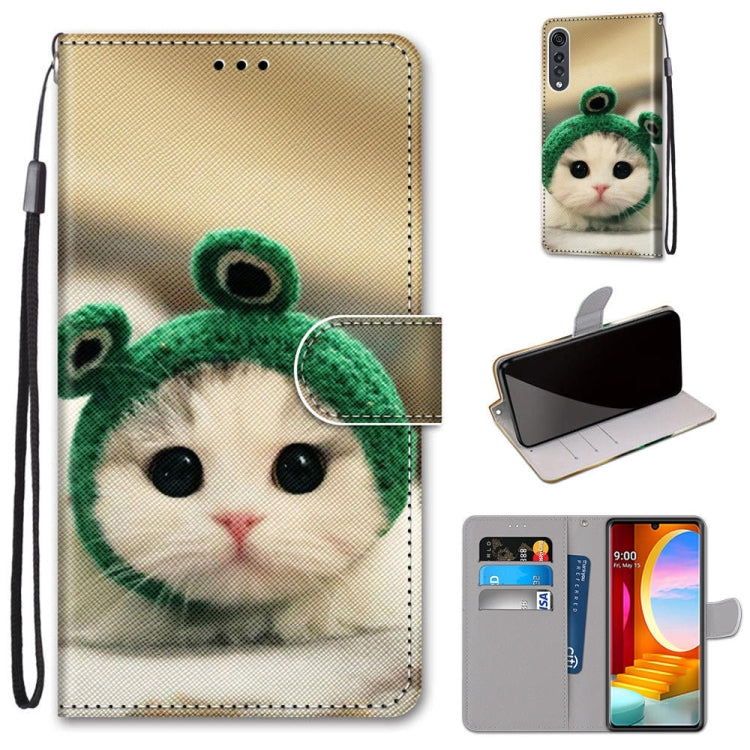 Coloured Drawing Cross Texture Horizontal Flip PU Leather Case with Holder & Card Slots & Wallet & Lanyard, For LG Velvet