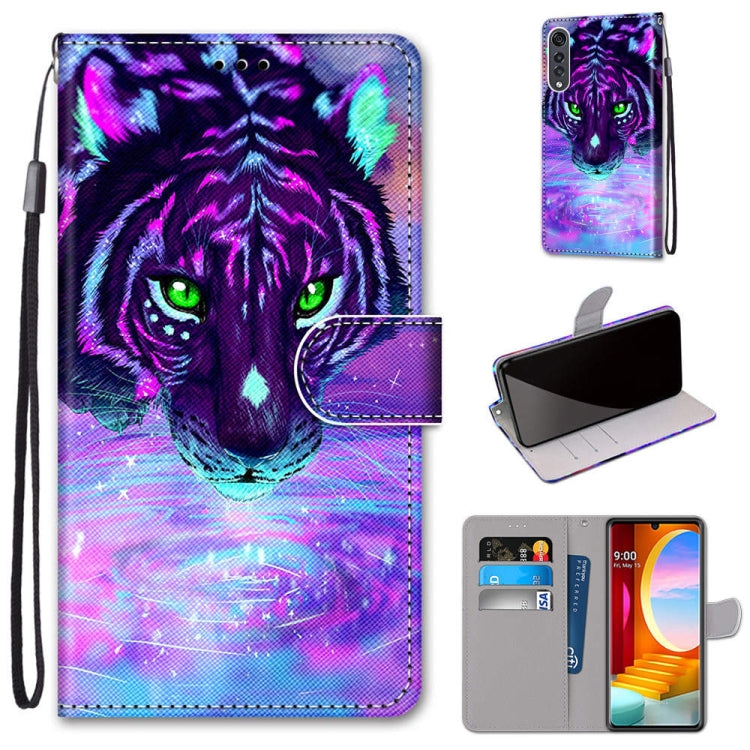 Coloured Drawing Cross Texture Horizontal Flip PU Leather Case with Holder & Card Slots & Wallet & Lanyard, For LG Velvet