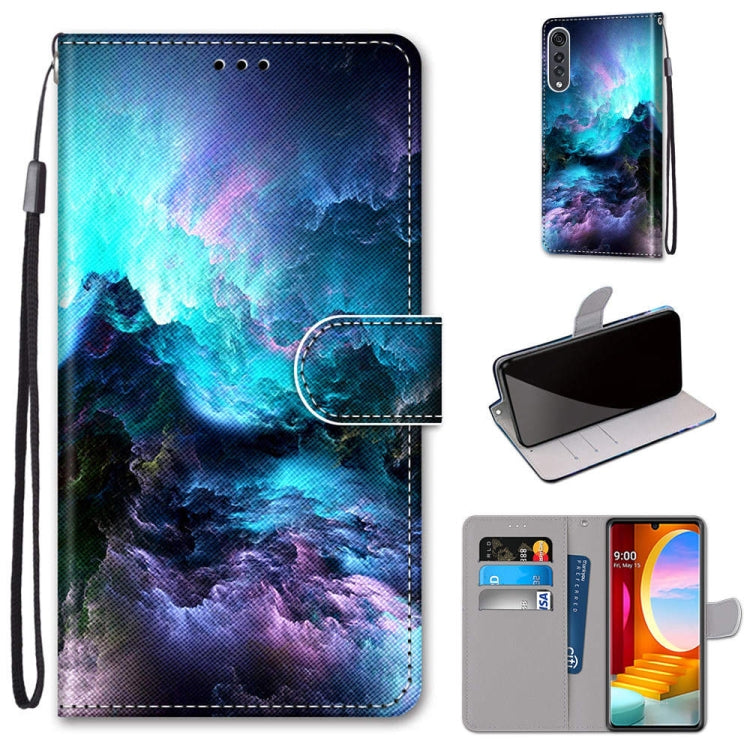 Coloured Drawing Cross Texture Horizontal Flip PU Leather Case with Holder & Card Slots & Wallet & Lanyard, For LG Velvet