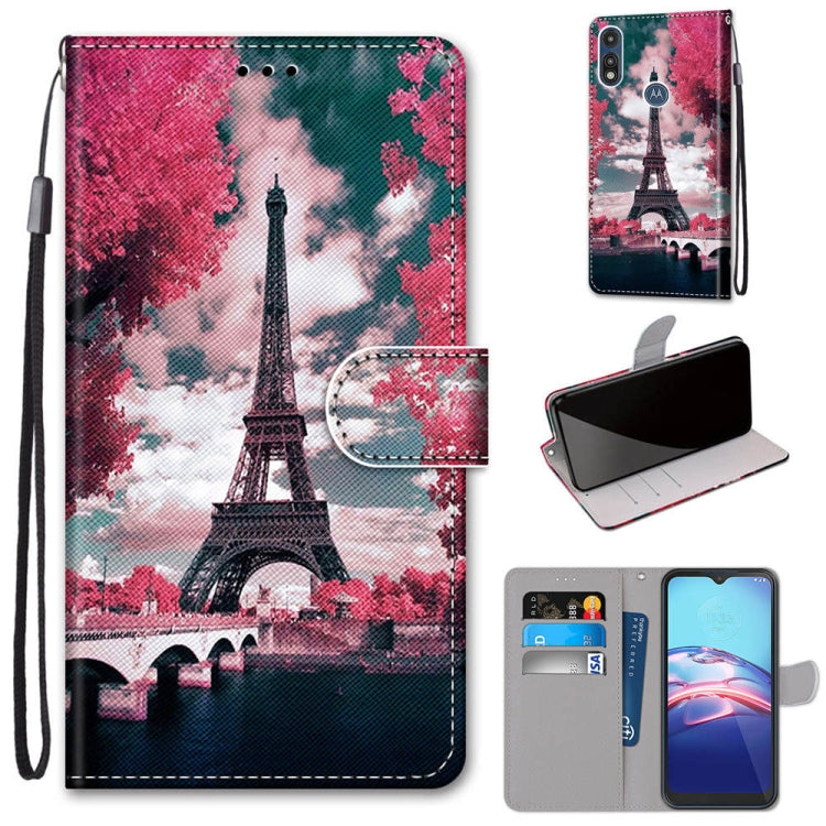 Coloured Drawing Cross Texture Horizontal Flip PU Leather Case with Holder & Card Slots & Wallet & Lanyard, For Motorola Moto E (2020)