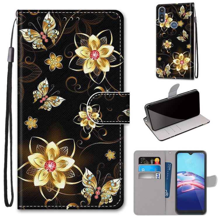 Coloured Drawing Cross Texture Horizontal Flip PU Leather Case with Holder & Card Slots & Wallet & Lanyard, For Motorola Moto E (2020)