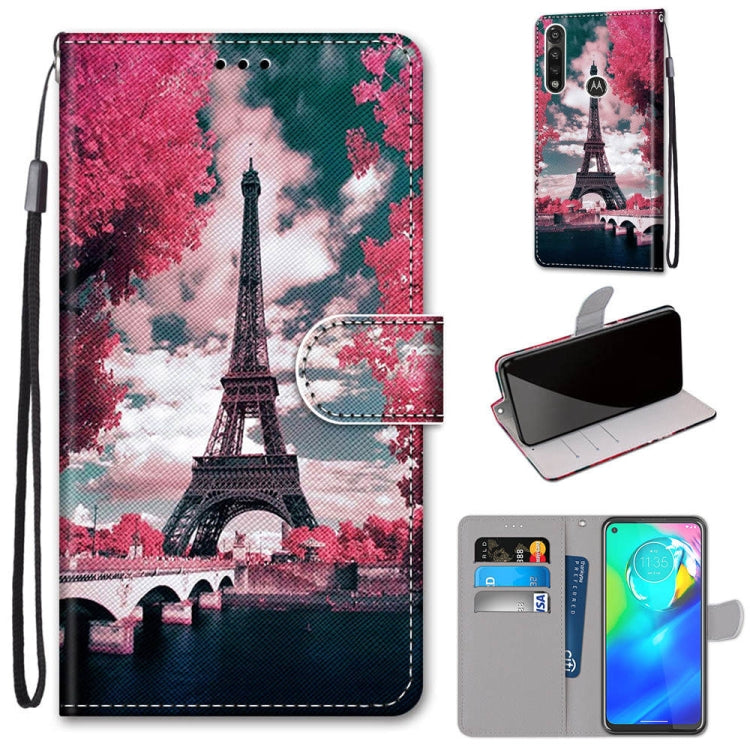 Coloured Drawing Cross Texture Horizontal Flip PU Leather Case with Holder & Card Slots & Wallet & Lanyard, For Motorola Moto G Power (2020)