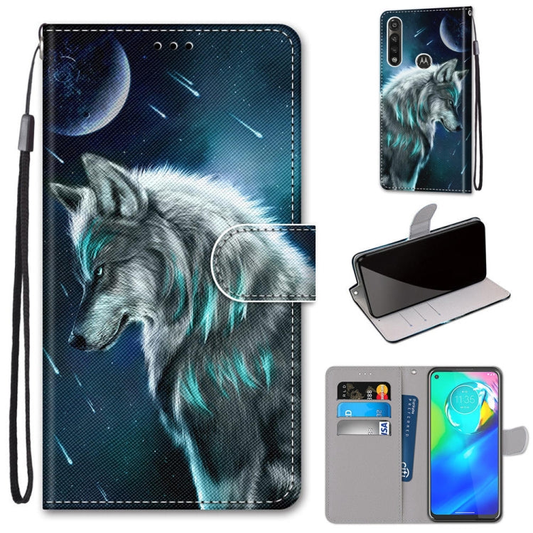 Coloured Drawing Cross Texture Horizontal Flip PU Leather Case with Holder & Card Slots & Wallet & Lanyard, For Motorola Moto G Power (2020)