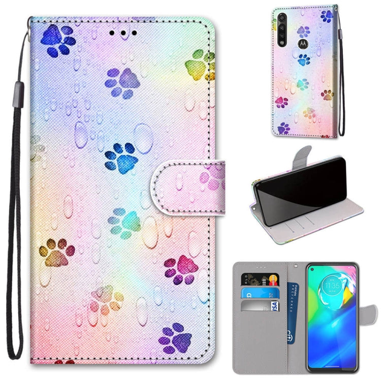 Coloured Drawing Cross Texture Horizontal Flip PU Leather Case with Holder & Card Slots & Wallet & Lanyard, For Motorola Moto G Power (2020)