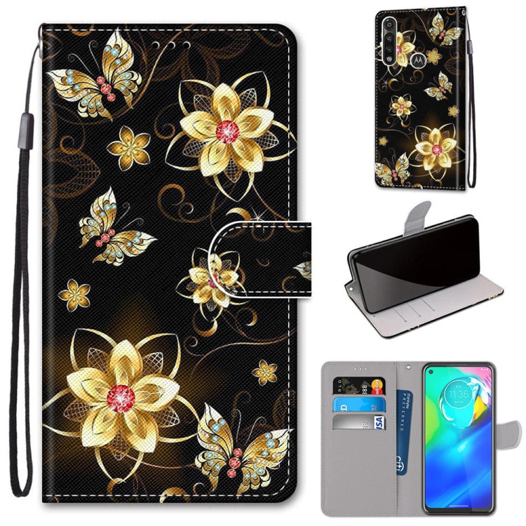 Coloured Drawing Cross Texture Horizontal Flip PU Leather Case with Holder & Card Slots & Wallet & Lanyard, For Motorola Moto G Power (2020)