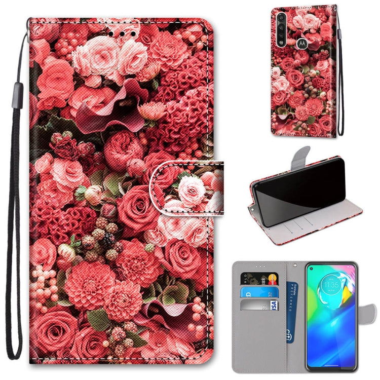 Coloured Drawing Cross Texture Horizontal Flip PU Leather Case with Holder & Card Slots & Wallet & Lanyard, For Motorola Moto G Power (2020)