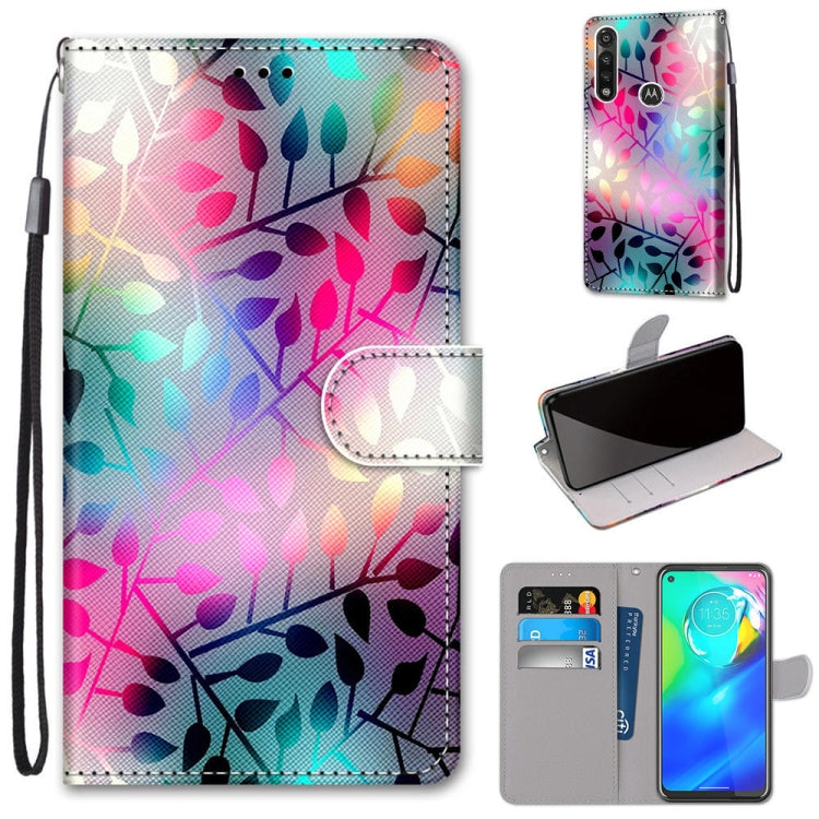 Coloured Drawing Cross Texture Horizontal Flip PU Leather Case with Holder & Card Slots & Wallet & Lanyard, For Motorola Moto G Power (2020)