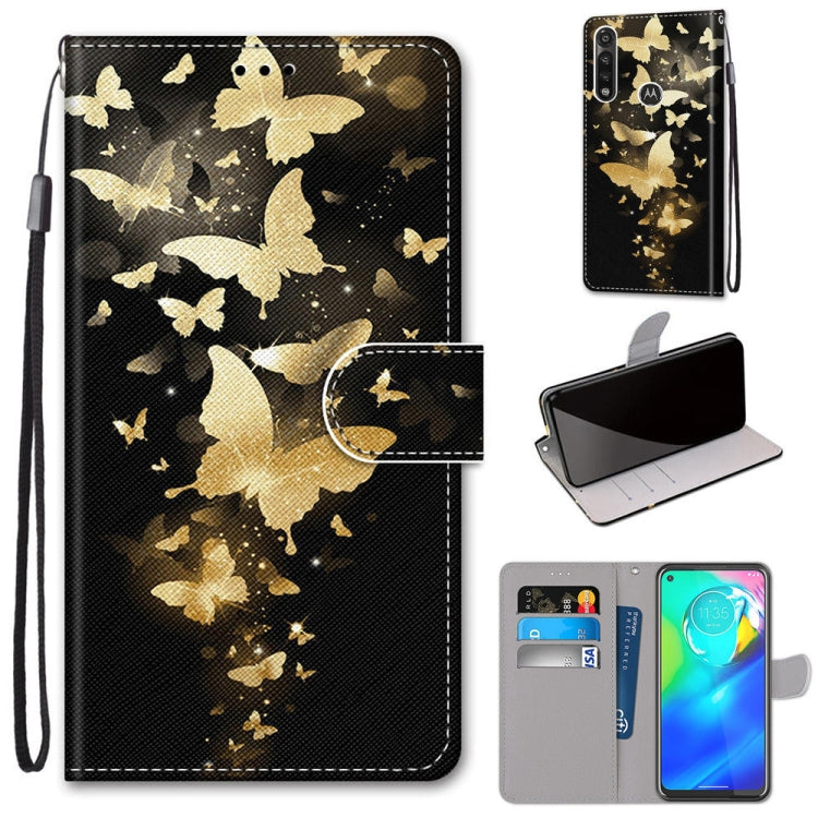 Coloured Drawing Cross Texture Horizontal Flip PU Leather Case with Holder & Card Slots & Wallet & Lanyard, For Motorola Moto G Power (2020)