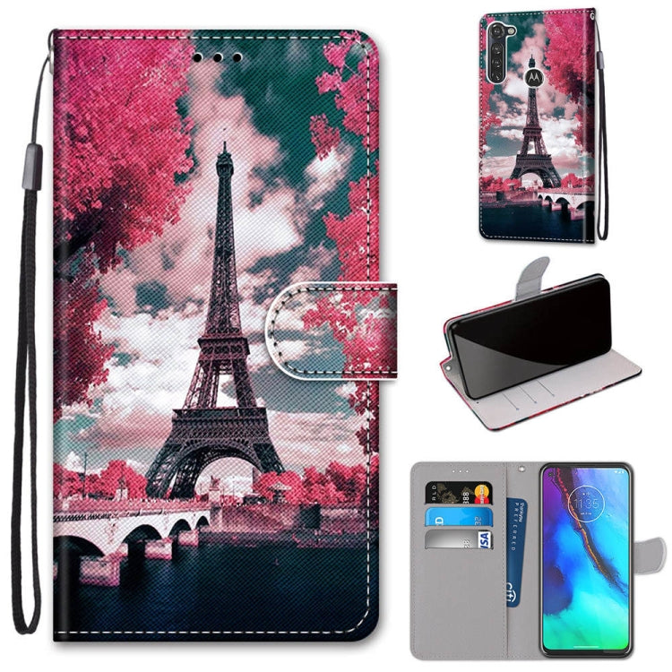 Coloured Drawing Cross Texture Horizontal Flip PU Leather Case with Holder & Card Slots & Wallet & Lanyard, For Motorola Moto G Stylus (2020)