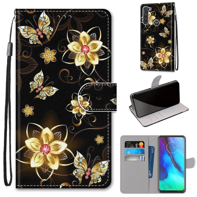 Coloured Drawing Cross Texture Horizontal Flip PU Leather Case with Holder & Card Slots & Wallet & Lanyard, For Motorola Moto G Stylus (2020)