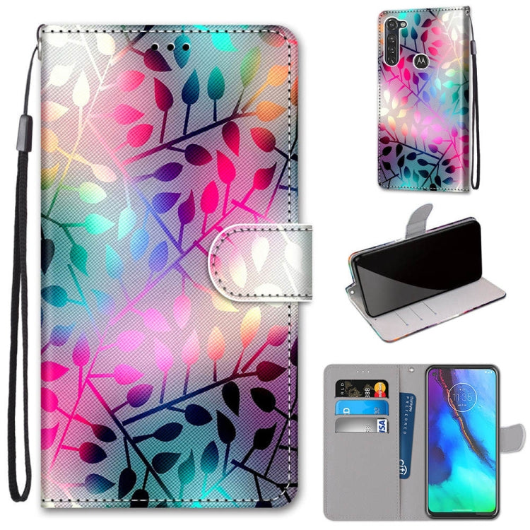 Coloured Drawing Cross Texture Horizontal Flip PU Leather Case with Holder & Card Slots & Wallet & Lanyard, For Motorola Moto G Stylus (2020)