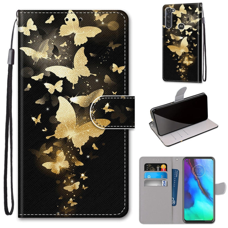 Coloured Drawing Cross Texture Horizontal Flip PU Leather Case with Holder & Card Slots & Wallet & Lanyard, For Motorola Moto G Stylus (2020)