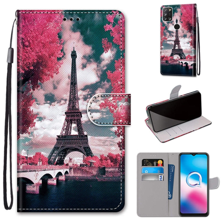 Coloured Drawing Cross Texture Horizontal Flip PU Leather Case with Holder & Card Slots & Wallet & Lanyard, For Alcatel 3X 2020