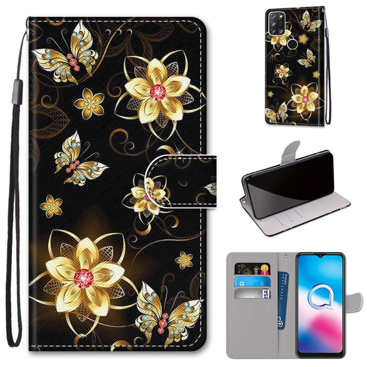 Coloured Drawing Cross Texture Horizontal Flip PU Leather Case with Holder & Card Slots & Wallet & Lanyard, For Alcatel 3X 2020