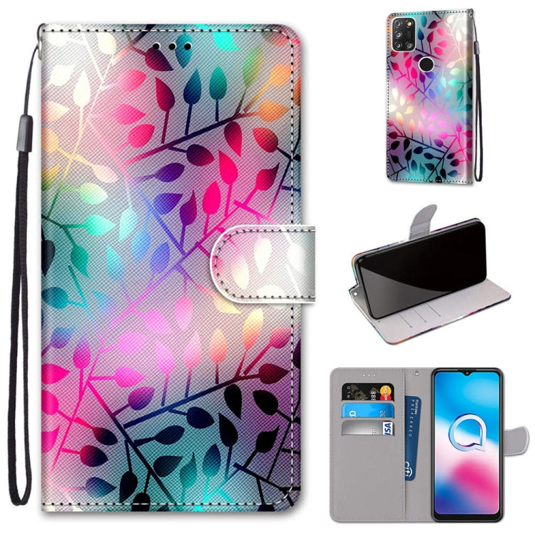 Coloured Drawing Cross Texture Horizontal Flip PU Leather Case with Holder & Card Slots & Wallet & Lanyard, For Alcatel 3X 2020