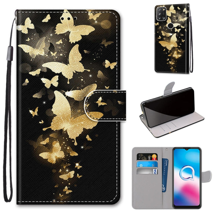 Coloured Drawing Cross Texture Horizontal Flip PU Leather Case with Holder & Card Slots & Wallet & Lanyard, For Alcatel 3X 2020