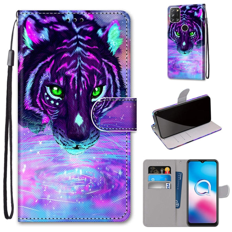 Coloured Drawing Cross Texture Horizontal Flip PU Leather Case with Holder & Card Slots & Wallet & Lanyard, For Alcatel 3X 2020