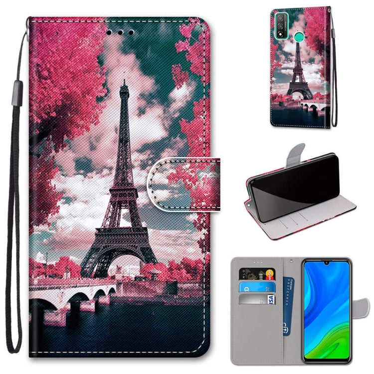 Coloured Drawing Cross Texture Horizontal Flip PU Leather Case with Holder & Card Slots & Wallet & Lanyard, For Huawei P Smart (2020)