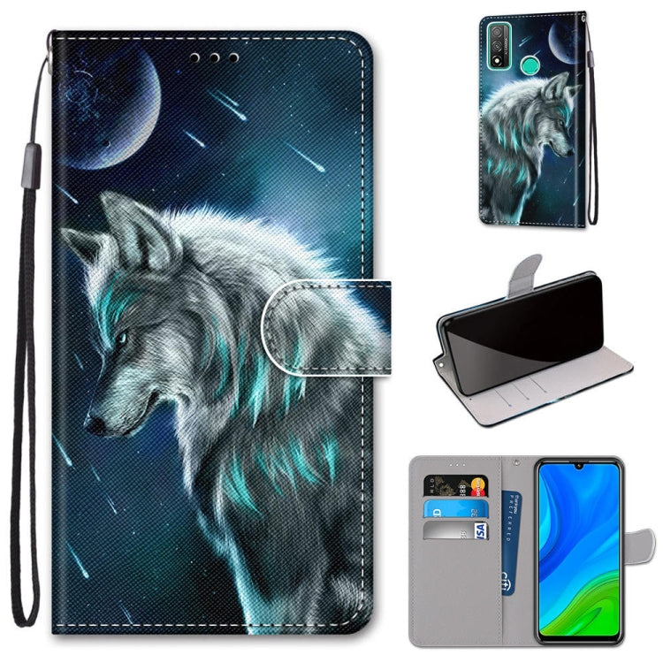 Coloured Drawing Cross Texture Horizontal Flip PU Leather Case with Holder & Card Slots & Wallet & Lanyard, For Huawei P Smart (2020)