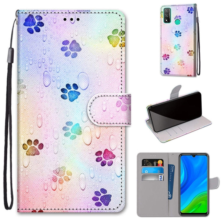 Coloured Drawing Cross Texture Horizontal Flip PU Leather Case with Holder & Card Slots & Wallet & Lanyard, For Huawei P Smart (2020)