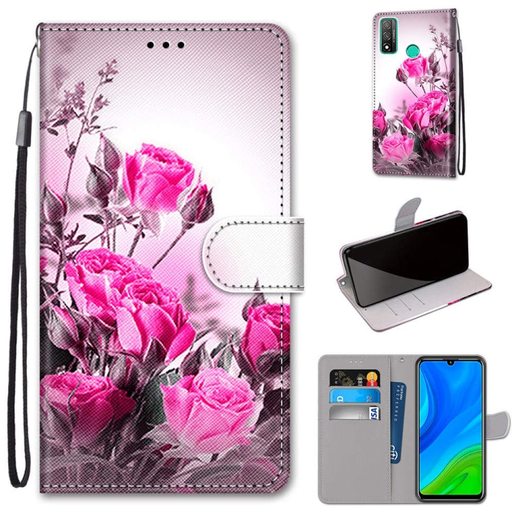 Coloured Drawing Cross Texture Horizontal Flip PU Leather Case with Holder & Card Slots & Wallet & Lanyard, For Huawei P Smart (2020)