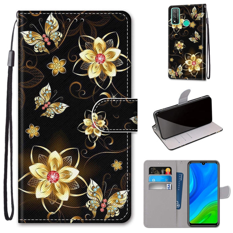 Coloured Drawing Cross Texture Horizontal Flip PU Leather Case with Holder & Card Slots & Wallet & Lanyard, For Huawei P Smart (2020)