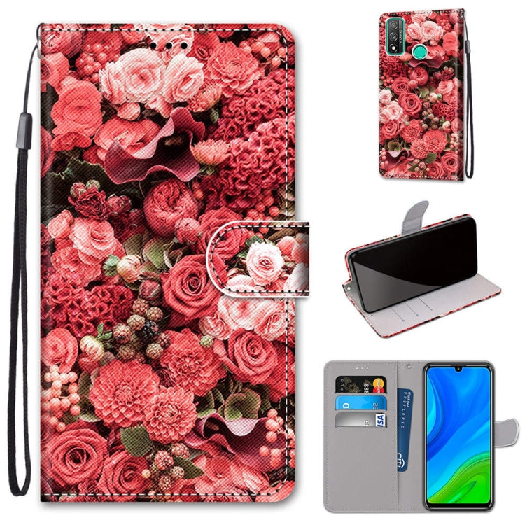 Coloured Drawing Cross Texture Horizontal Flip PU Leather Case with Holder & Card Slots & Wallet & Lanyard, For Huawei P Smart (2020)