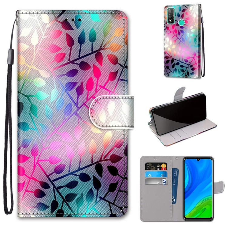 Coloured Drawing Cross Texture Horizontal Flip PU Leather Case with Holder & Card Slots & Wallet & Lanyard, For Huawei P Smart (2020)