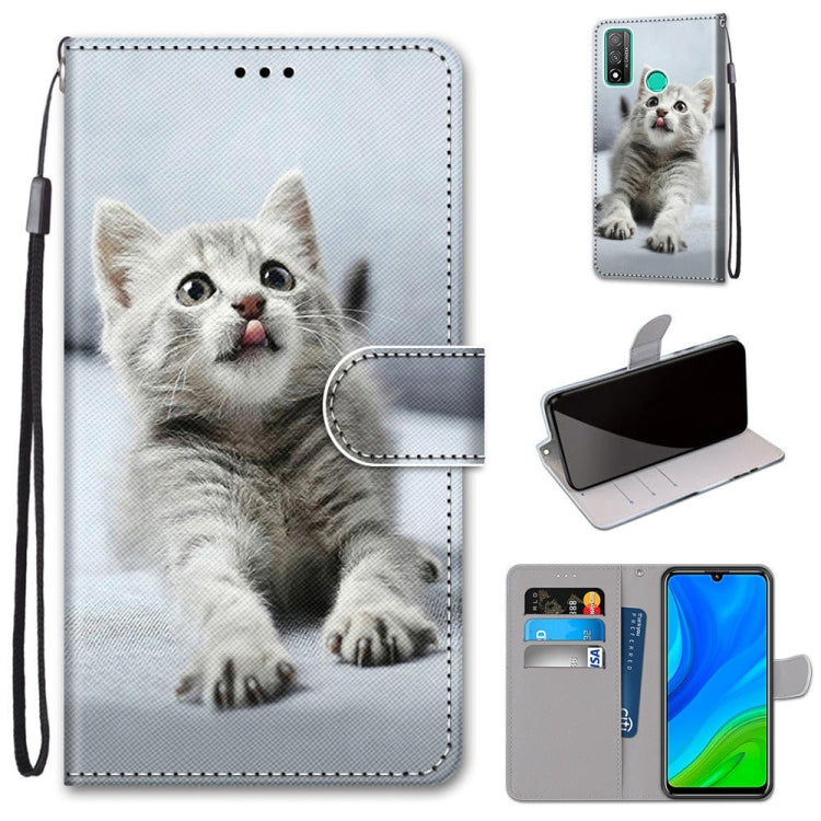 Coloured Drawing Cross Texture Horizontal Flip PU Leather Case with Holder & Card Slots & Wallet & Lanyard, For Huawei P Smart (2020)