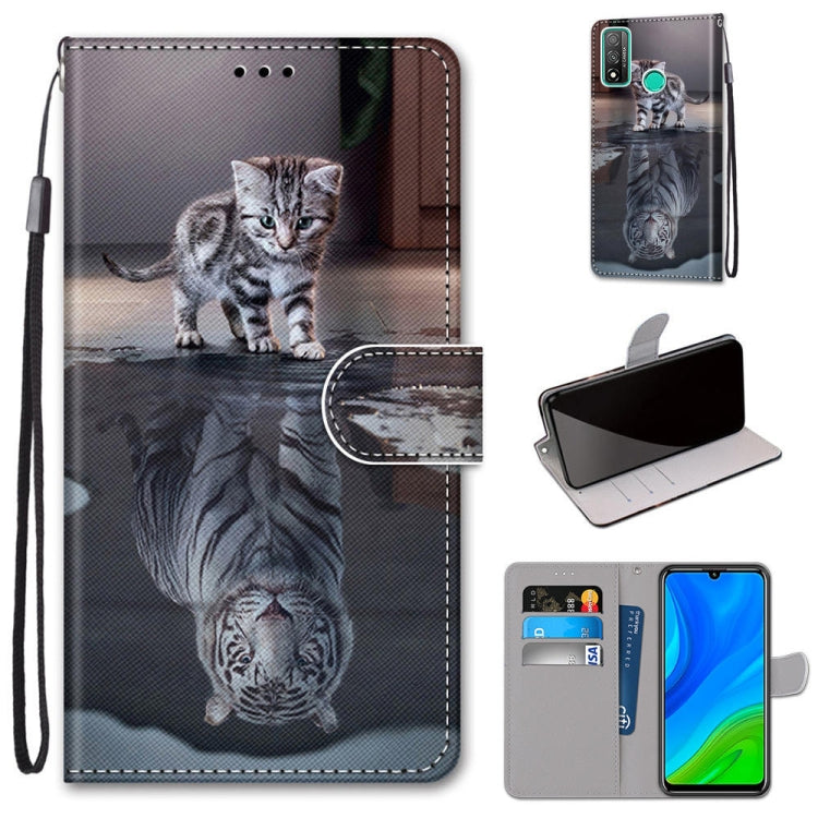 Coloured Drawing Cross Texture Horizontal Flip PU Leather Case with Holder & Card Slots & Wallet & Lanyard, For Huawei P Smart (2020)