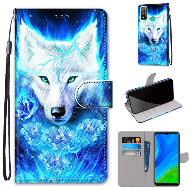 Coloured Drawing Cross Texture Horizontal Flip PU Leather Case with Holder & Card Slots & Wallet & Lanyard, For Huawei P Smart (2020)