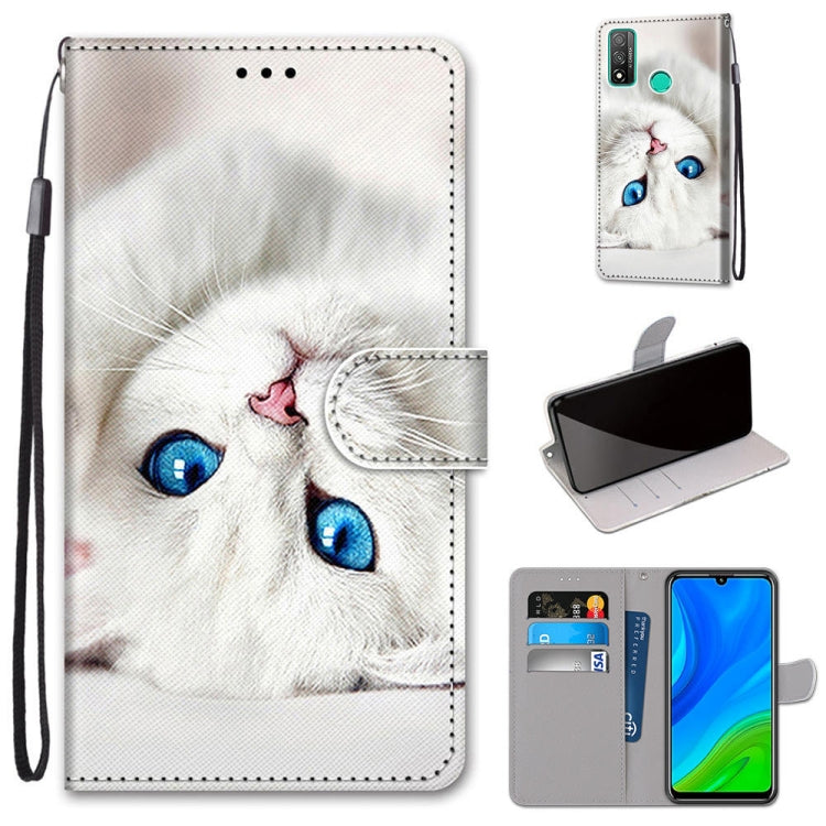 Coloured Drawing Cross Texture Horizontal Flip PU Leather Case with Holder & Card Slots & Wallet & Lanyard, For Huawei P Smart (2020)