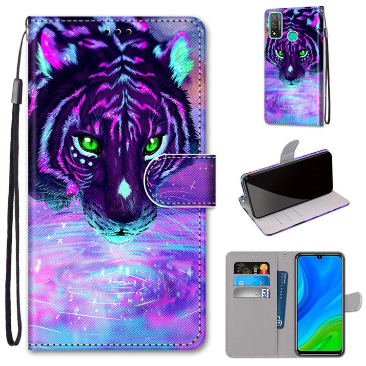 Coloured Drawing Cross Texture Horizontal Flip PU Leather Case with Holder & Card Slots & Wallet & Lanyard, For Huawei P Smart (2020)