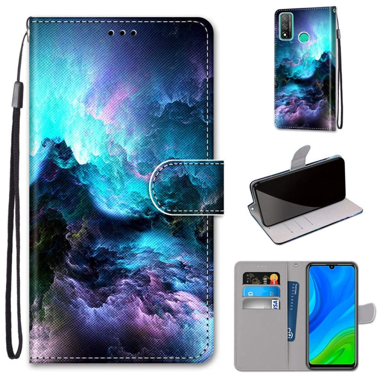 Coloured Drawing Cross Texture Horizontal Flip PU Leather Case with Holder & Card Slots & Wallet & Lanyard, For Huawei P Smart (2020)