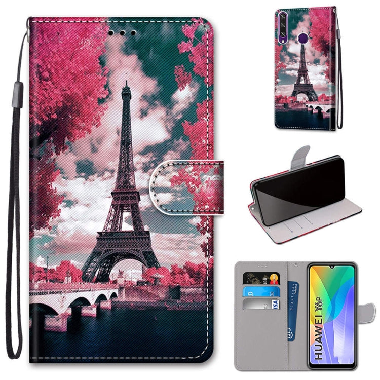 Coloured Drawing Cross Texture Horizontal Flip PU Leather Case with Holder & Card Slots & Wallet & Lanyard, For Huawei Y6p