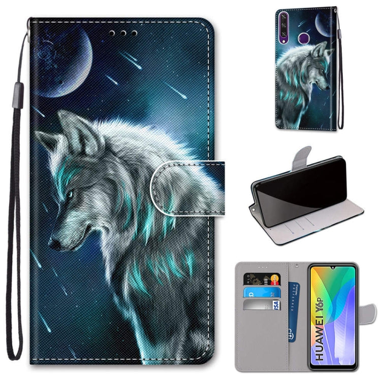 Coloured Drawing Cross Texture Horizontal Flip PU Leather Case with Holder & Card Slots & Wallet & Lanyard, For Huawei Y6p