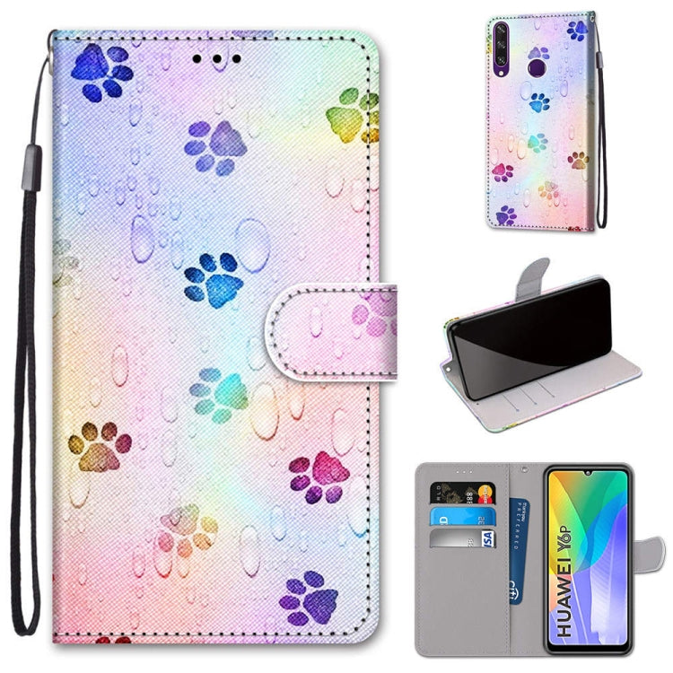 Coloured Drawing Cross Texture Horizontal Flip PU Leather Case with Holder & Card Slots & Wallet & Lanyard, For Huawei Y6p