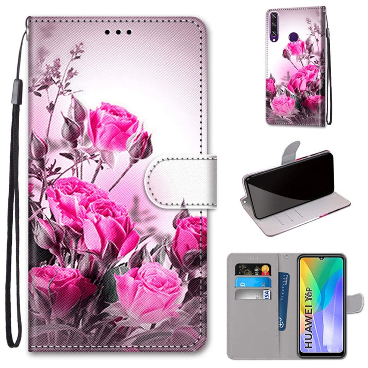 Coloured Drawing Cross Texture Horizontal Flip PU Leather Case with Holder & Card Slots & Wallet & Lanyard, For Huawei Y6p