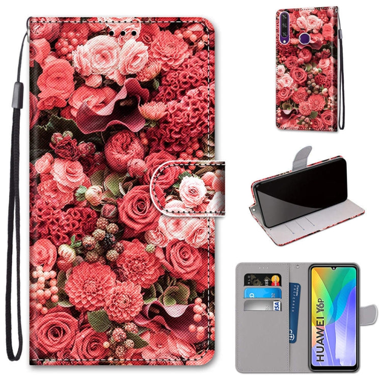 Coloured Drawing Cross Texture Horizontal Flip PU Leather Case with Holder & Card Slots & Wallet & Lanyard, For Huawei Y6p