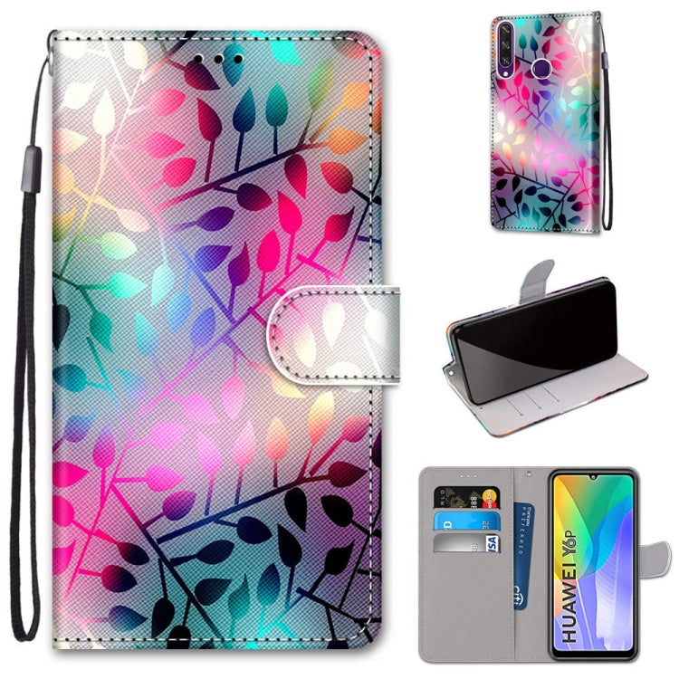 Coloured Drawing Cross Texture Horizontal Flip PU Leather Case with Holder & Card Slots & Wallet & Lanyard, For Huawei Y6p