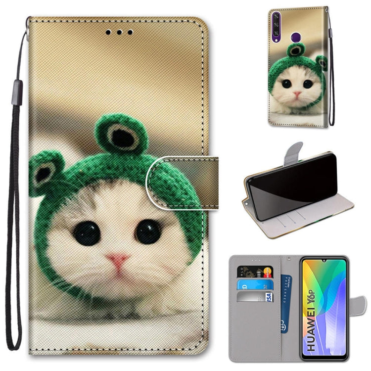 Coloured Drawing Cross Texture Horizontal Flip PU Leather Case with Holder & Card Slots & Wallet & Lanyard, For Huawei Y6p