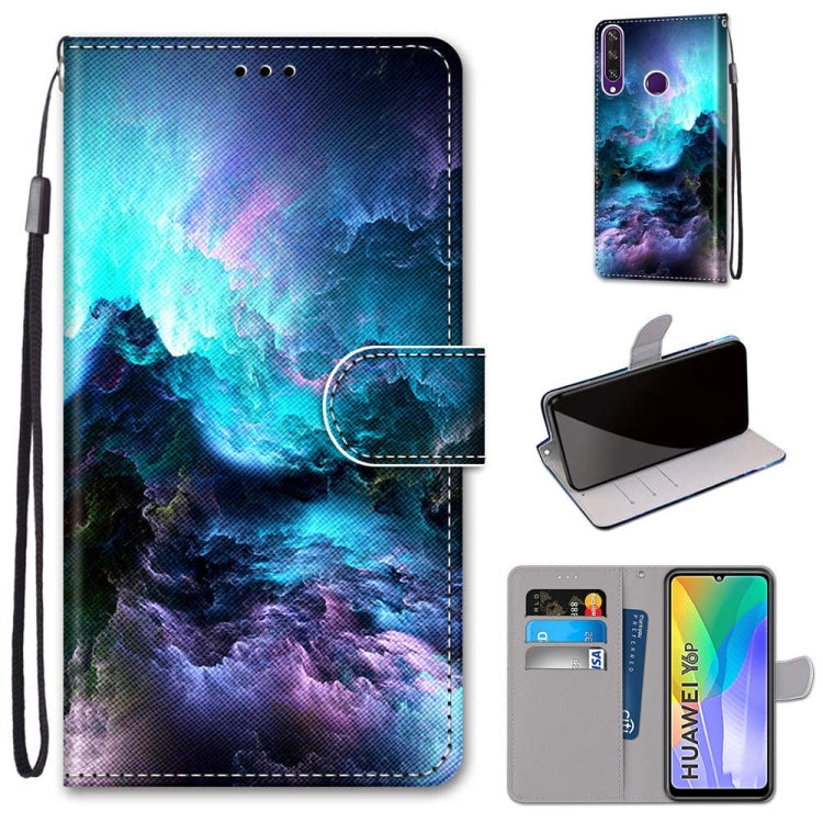 Coloured Drawing Cross Texture Horizontal Flip PU Leather Case with Holder & Card Slots & Wallet & Lanyard, For Huawei Y6p