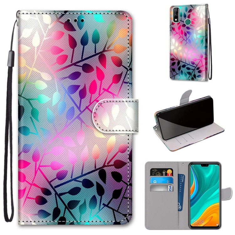 Coloured Drawing Cross Texture Horizontal Flip PU Leather Case with Holder & Card Slots & Wallet & Lanyard, For Huawei Y8s