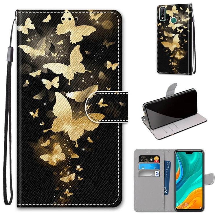 Coloured Drawing Cross Texture Horizontal Flip PU Leather Case with Holder & Card Slots & Wallet & Lanyard, For Huawei Y8s