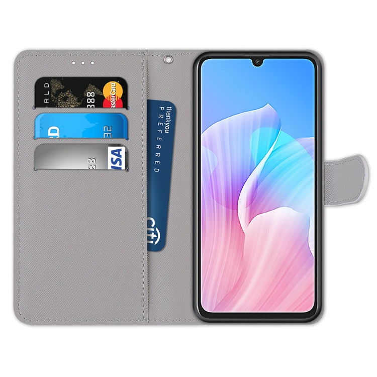 Coloured Drawing Cross Texture Horizontal Flip PU Leather Case with Holder & Card Slots & Wallet & Lanyard, For Huawei Enjoy Z / 20 Pro