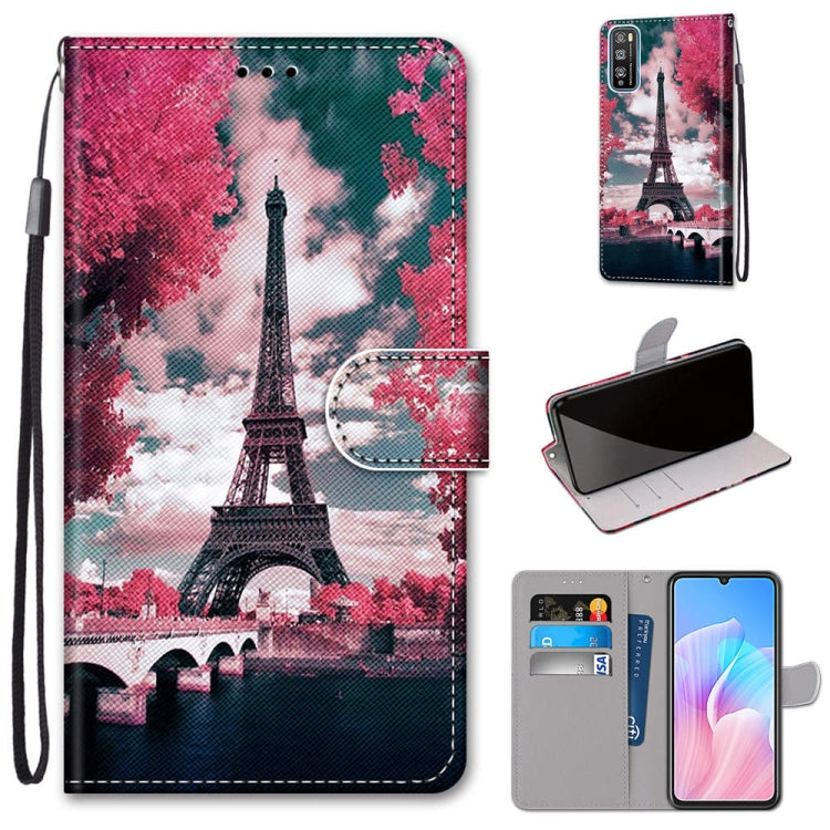 Coloured Drawing Cross Texture Horizontal Flip PU Leather Case with Holder & Card Slots & Wallet & Lanyard, For Huawei Enjoy Z / 20 Pro