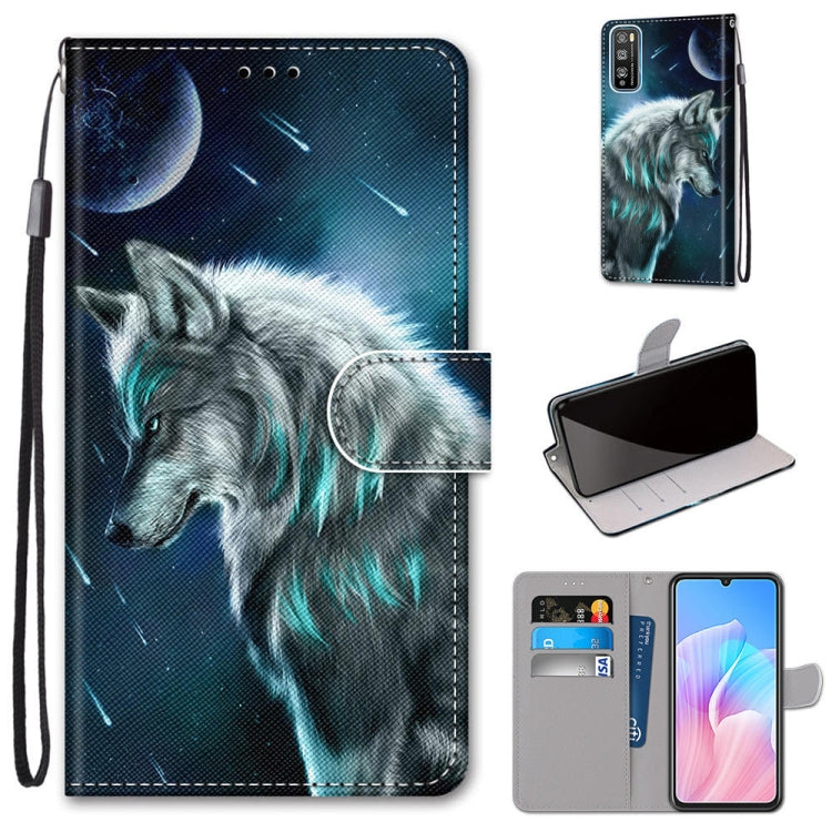 Coloured Drawing Cross Texture Horizontal Flip PU Leather Case with Holder & Card Slots & Wallet & Lanyard, For Huawei Enjoy Z / 20 Pro