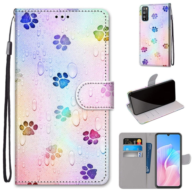 Coloured Drawing Cross Texture Horizontal Flip PU Leather Case with Holder & Card Slots & Wallet & Lanyard, For Huawei Enjoy Z / 20 Pro